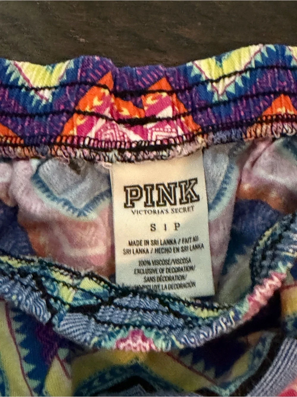 Victoria’s Secret pink colorful chevron lounge booty shorts y2k